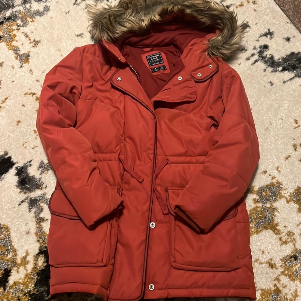 Abercrombie and Fitch puffer coat with faux fur collar